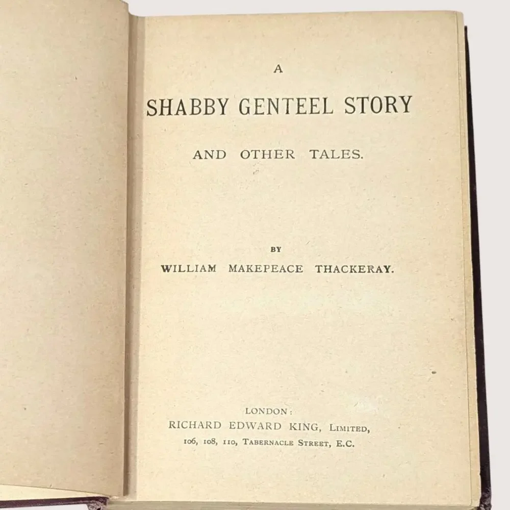 1890s A Shabby Genteel Story William Makepeace Thackeray Hardcover Book